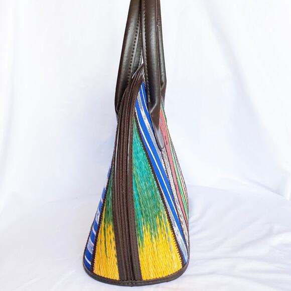 NWOT Women's Multicolor Ethnic Handwoven Handmade Dome Satchel Handbag - Picture 3 of 7